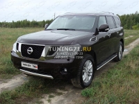 Защита порогов 42,4 мм Nissan Patrol 2010